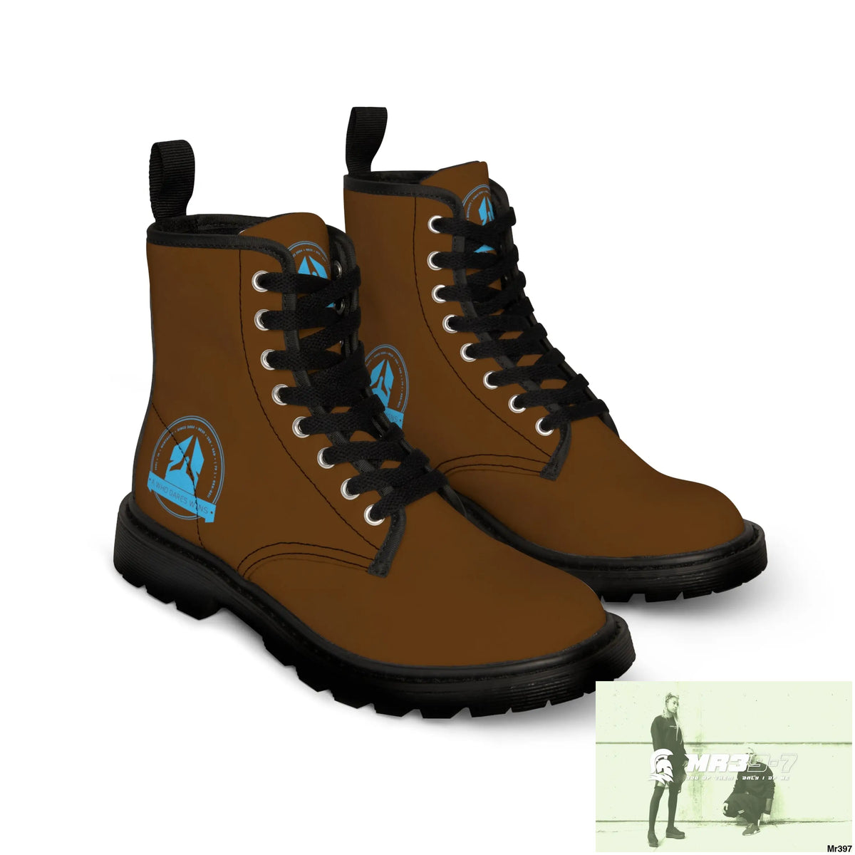 A1Who Dares Wins Black Canvas Boots Shoes