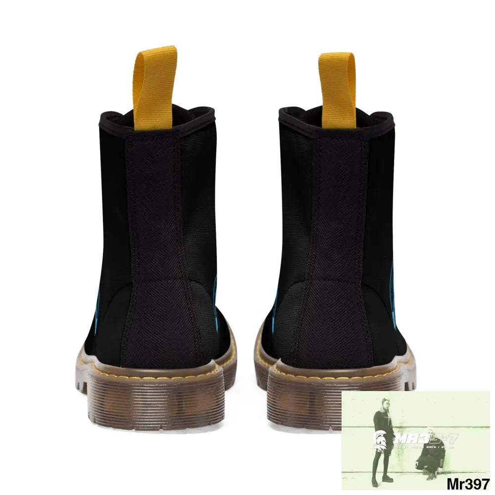 A1Who Dares Wins Black Canvas Boots Shoes