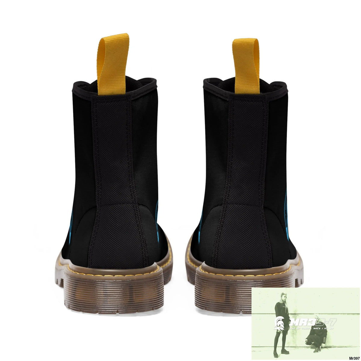 A1Who Dares Wins Black Canvas Boots Shoes