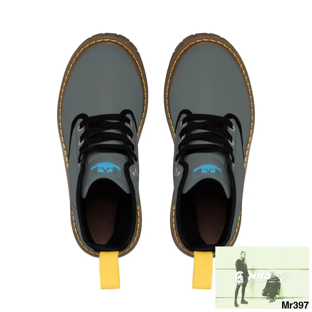 A1Who Dares Wins Dark Grey Canvas Boots Shoes