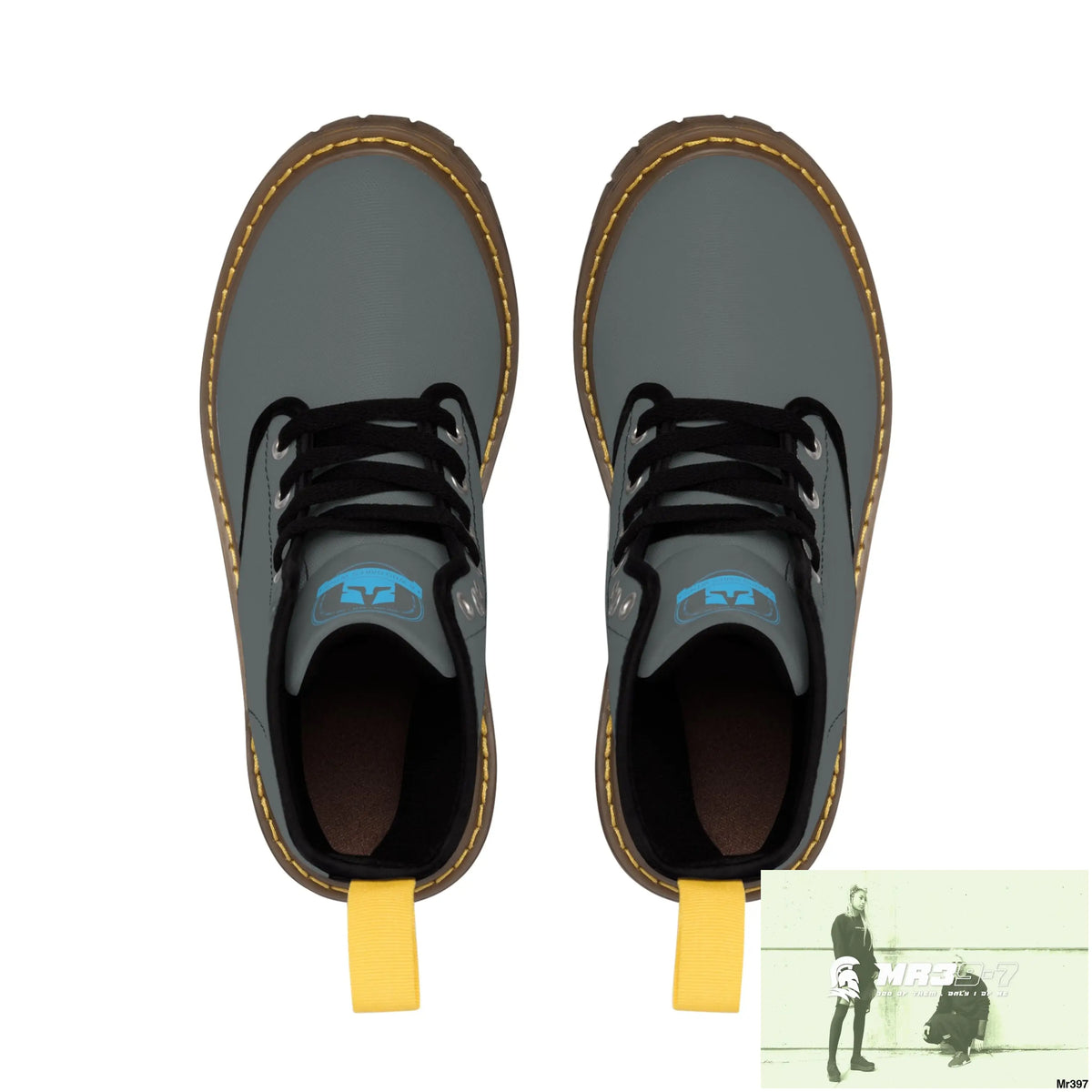 A1Who Dares Wins Dark Grey Canvas Boots Shoes