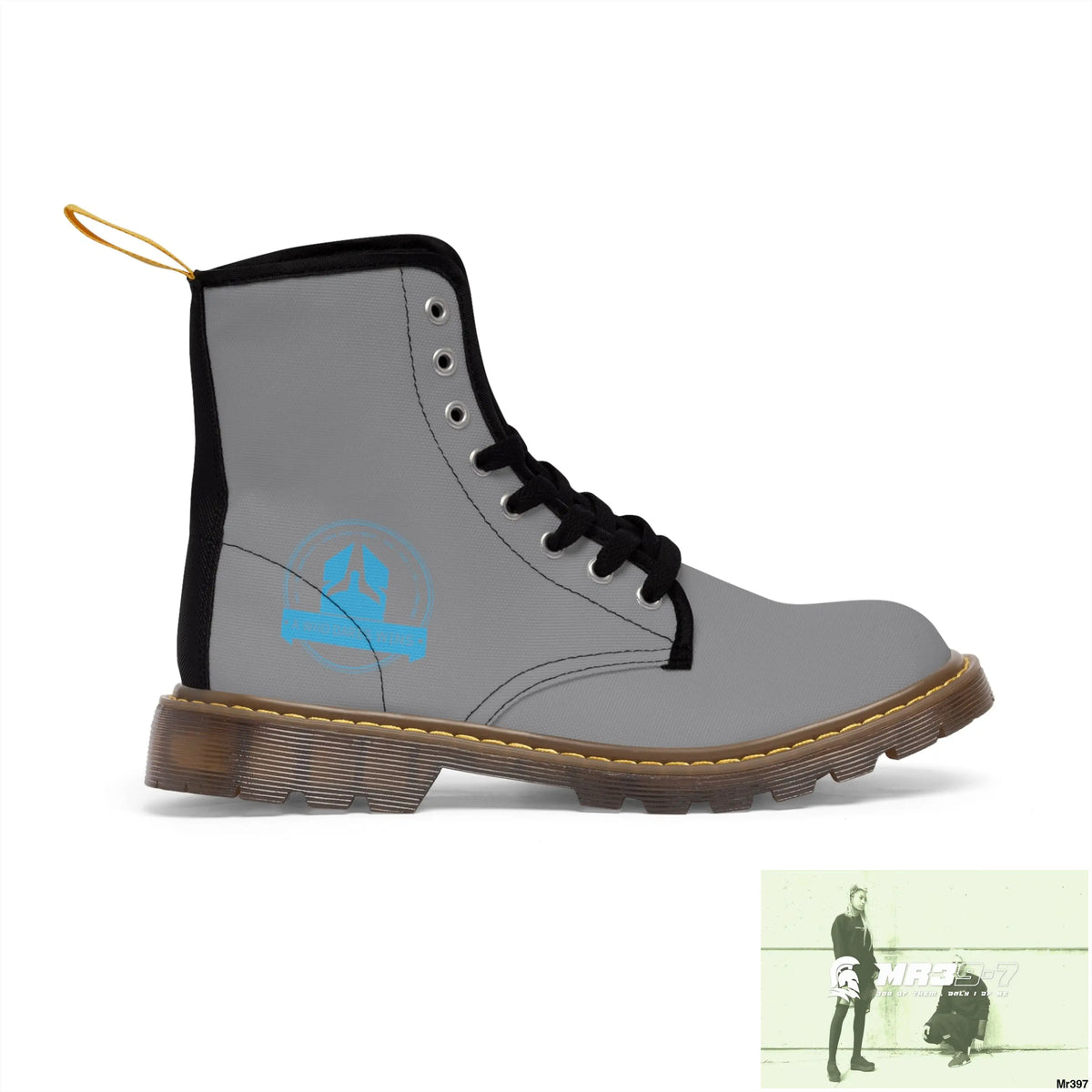 A1Who Dares Wins Grey Canvas Boots Shoes