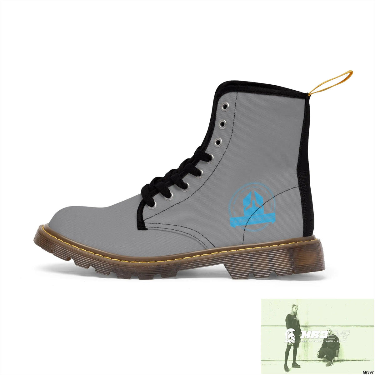 A1Who Dares Wins Grey Canvas Boots Shoes