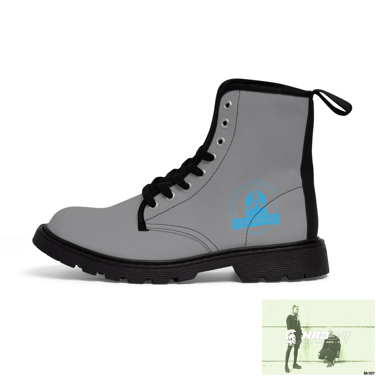 A1Who Dares Wins Grey Canvas Boots Shoes