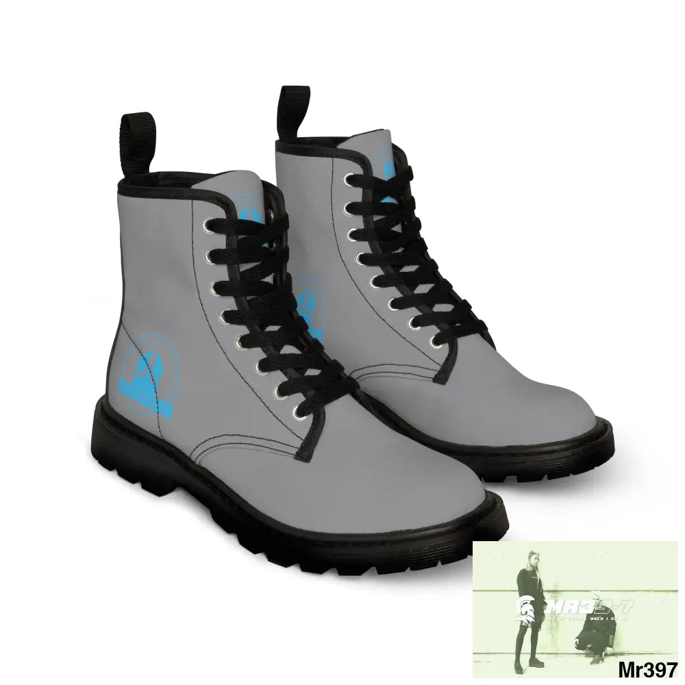 A1Who Dares Wins Grey Canvas Boots Shoes