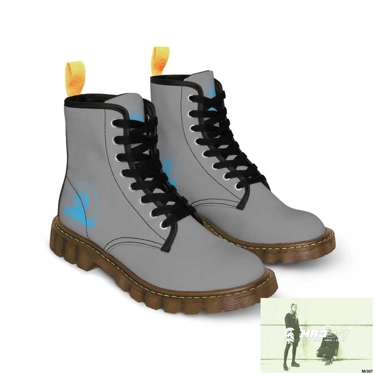 A1Who Dares Wins Grey Canvas Boots Shoes