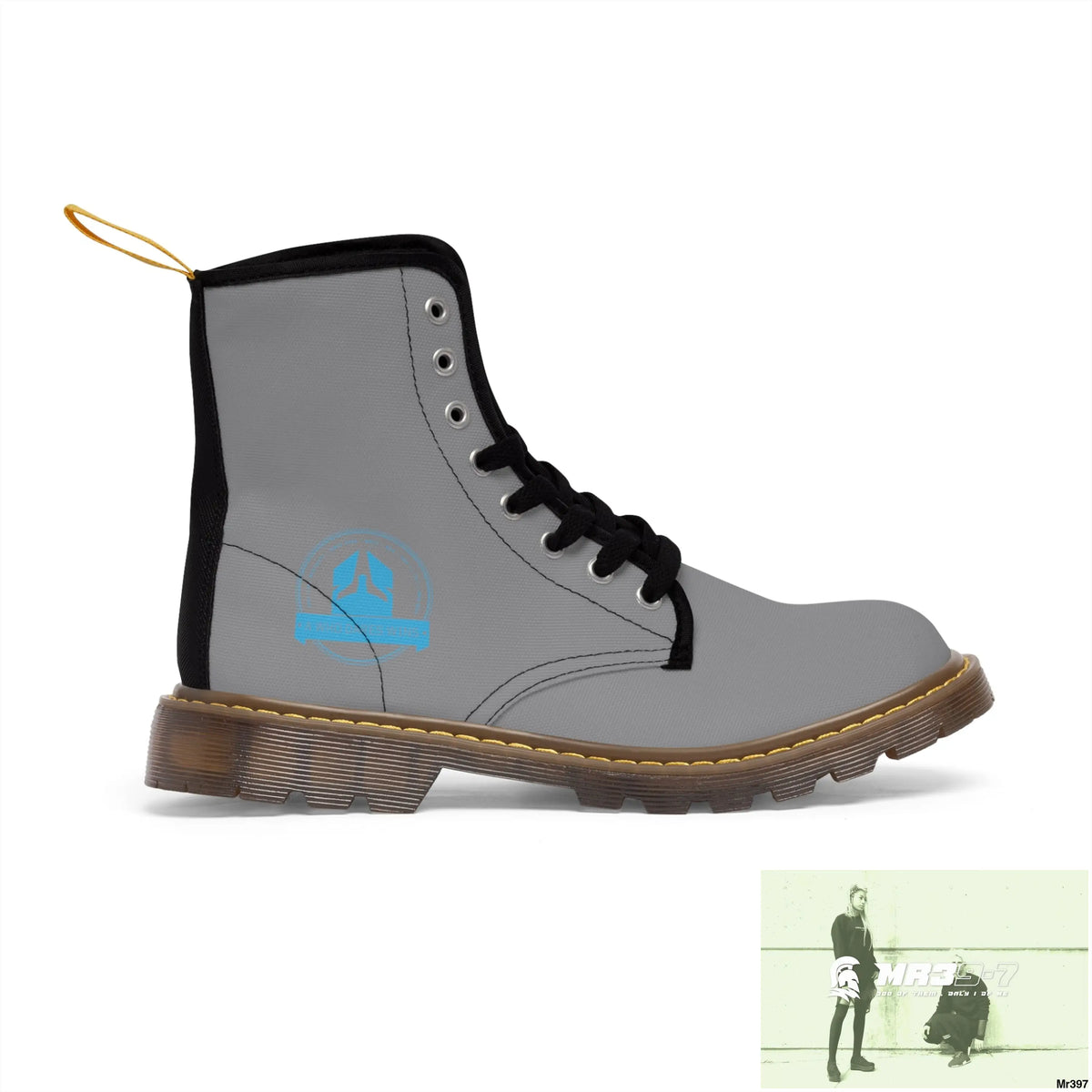 A1Who Dares Wins Grey Canvas Boots US 7 / Brown sole Shoes