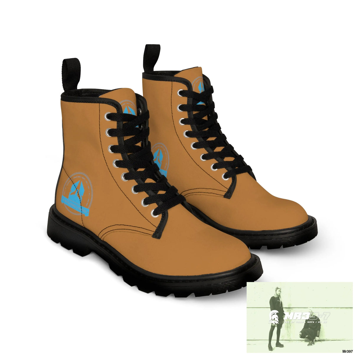 A1Who Dares Wins light Brown Canvas Boots Shoes