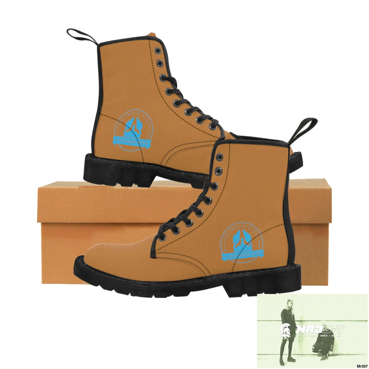 A1Who Dares Wins light Brown Canvas Boots Shoes