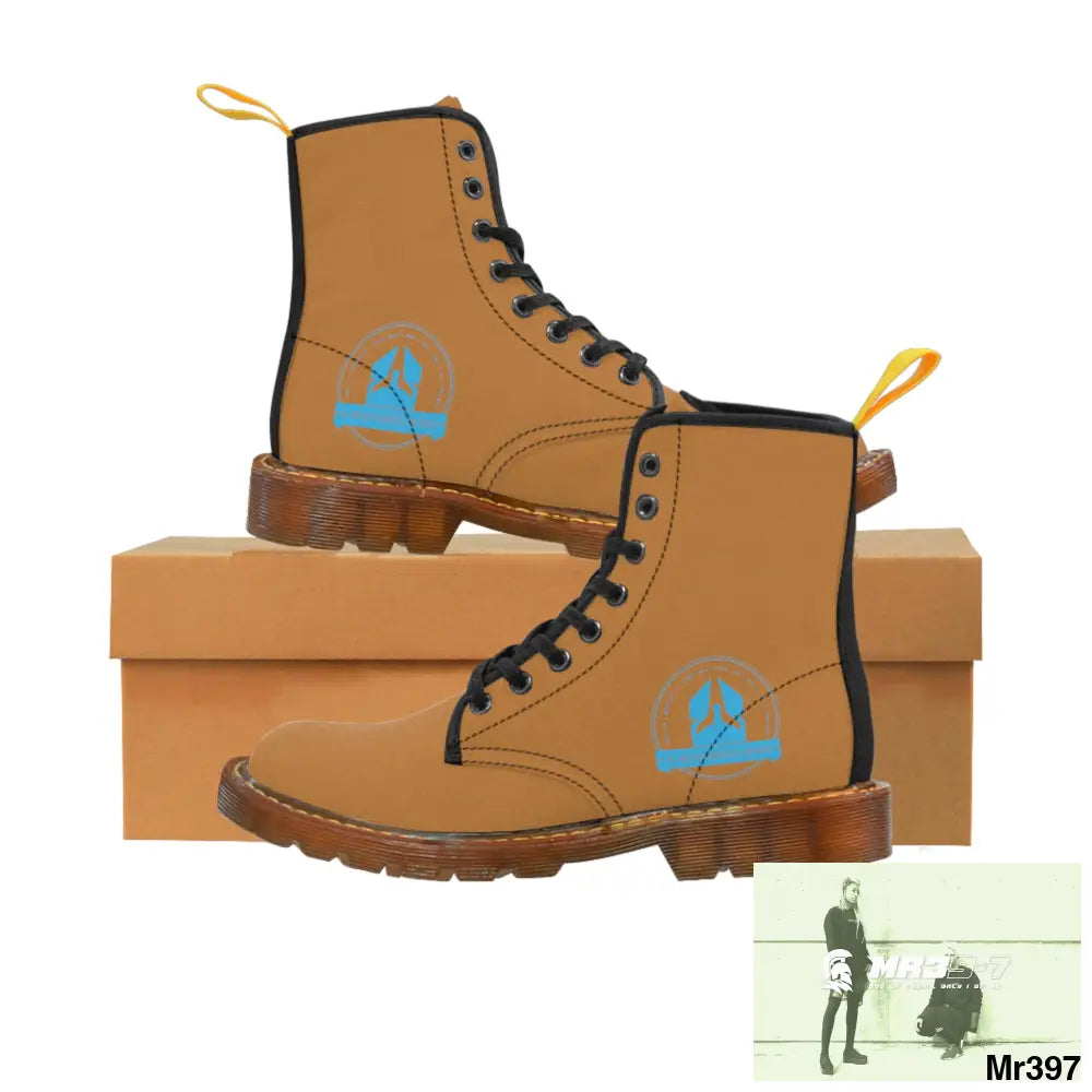 A1Who Dares Wins light Brown Canvas Boots Shoes