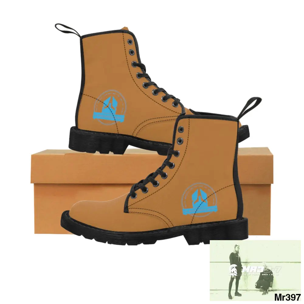 A1Who Dares Wins light Brown Canvas Boots Shoes