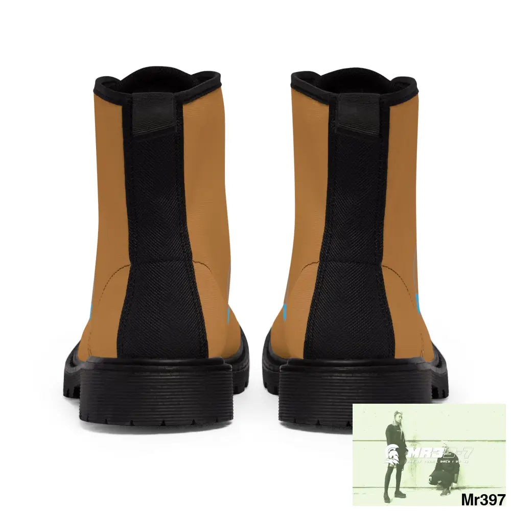 A1Who Dares Wins light Brown Canvas Boots Shoes