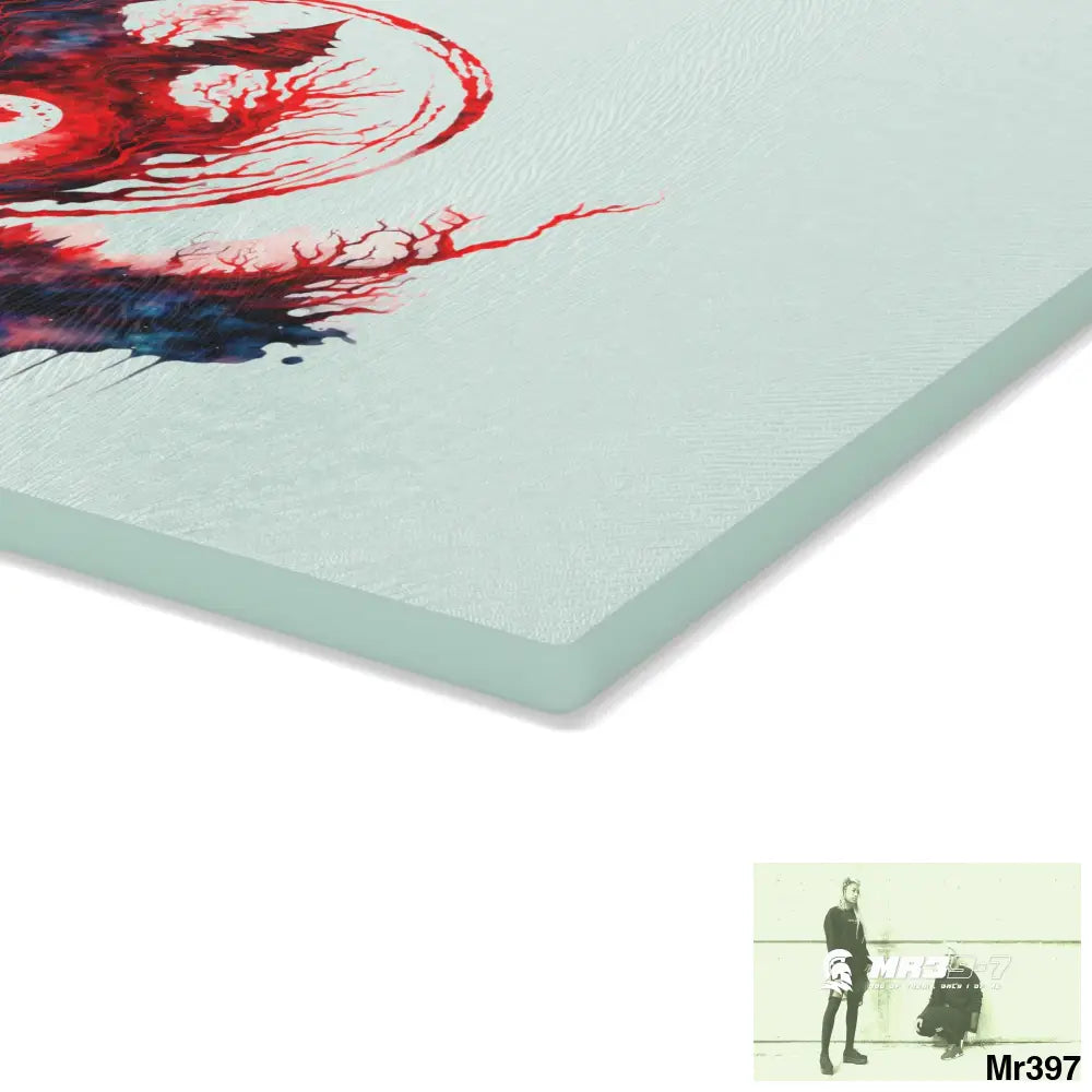 Abstract Yin Yang Symbol in Red and Black Cutting Board Home Decor