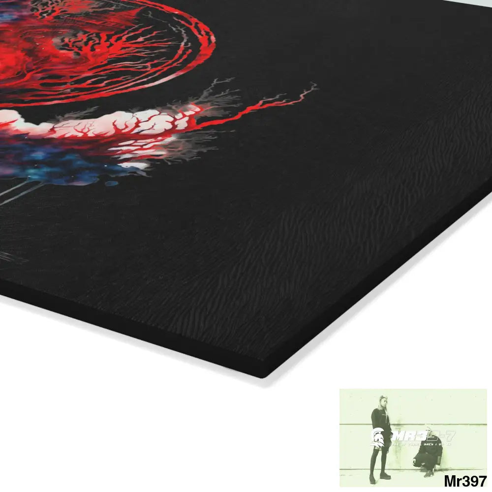 Abstract Yin Yang Symbol in Red and Black Cutting Board Home Decor