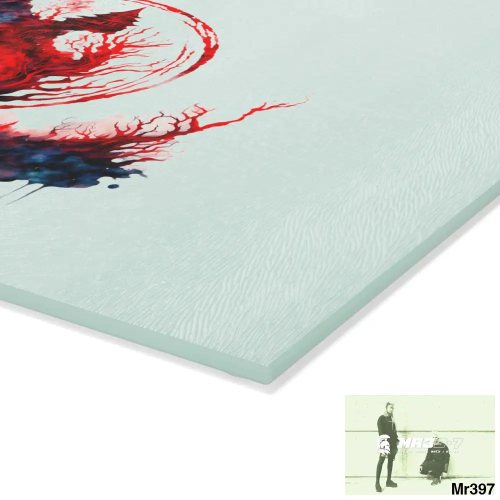 Abstract Yin Yang Symbol in Red and Black Cutting Board Home Decor