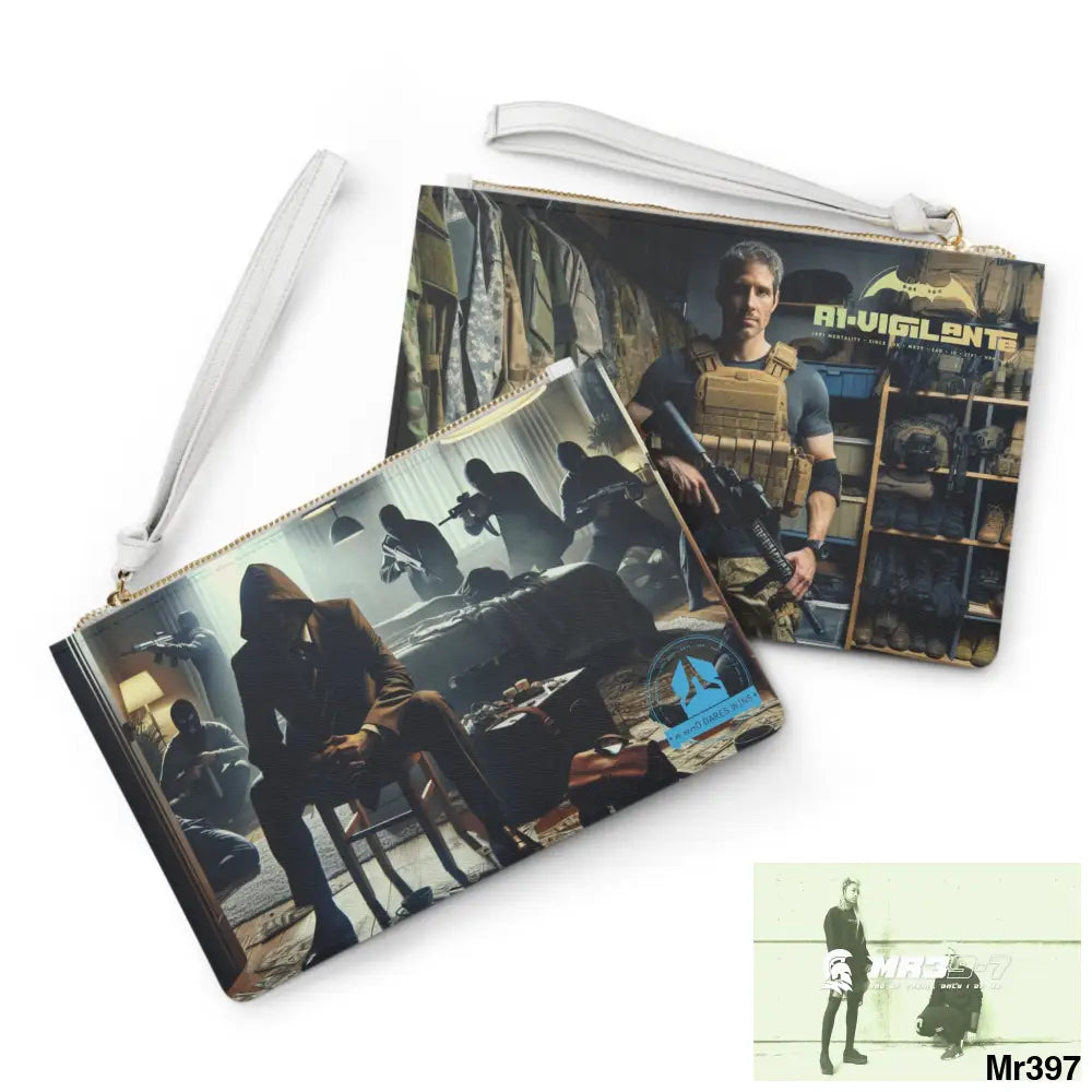 AI My Death Flat 17-24 Ex Military to Pro Vigilante 1991- 01-10X-24 Themed Ladies Clutch Bag One size Bags