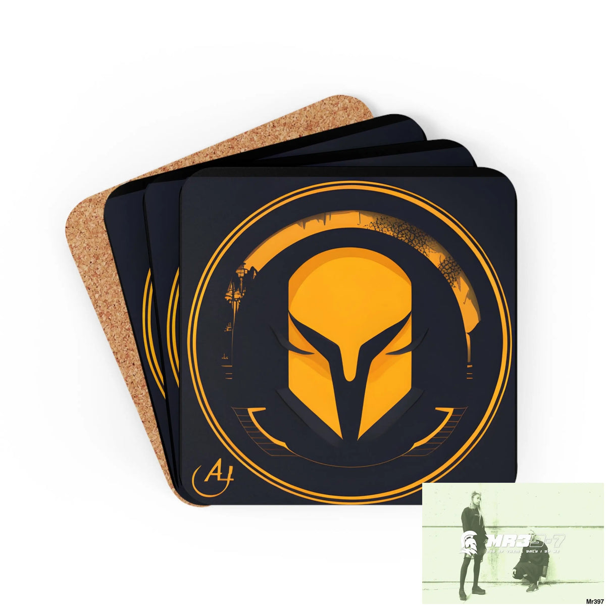 AI Sparta theme Corkwood Coaster Set Cork / 3.75’’ × 3.75’’ / Square Home Decor