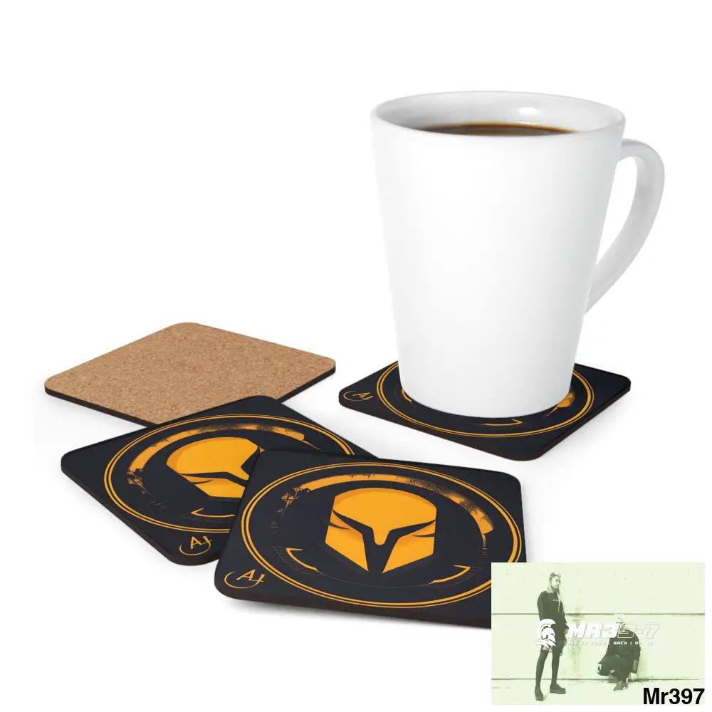 AI Sparta theme Corkwood Coaster Set Cork / 3.75’’ × 3.75’’ / Square Home Decor