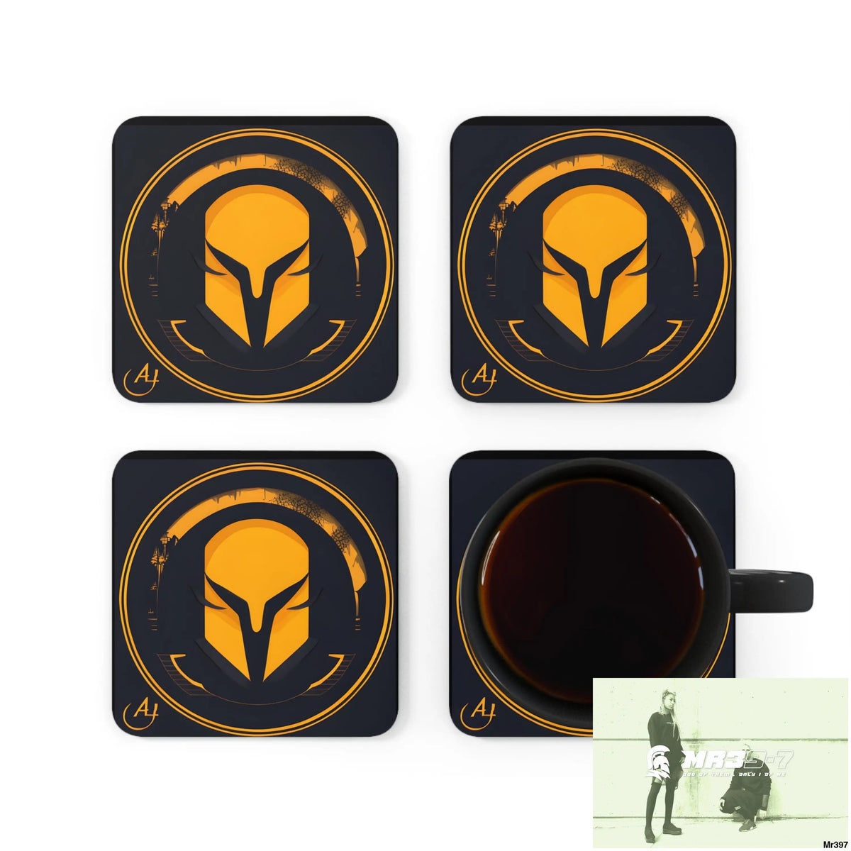 AI Sparta theme Corkwood Coaster Set Cork / 3.75’’ × 3.75’’ / Square Home Decor