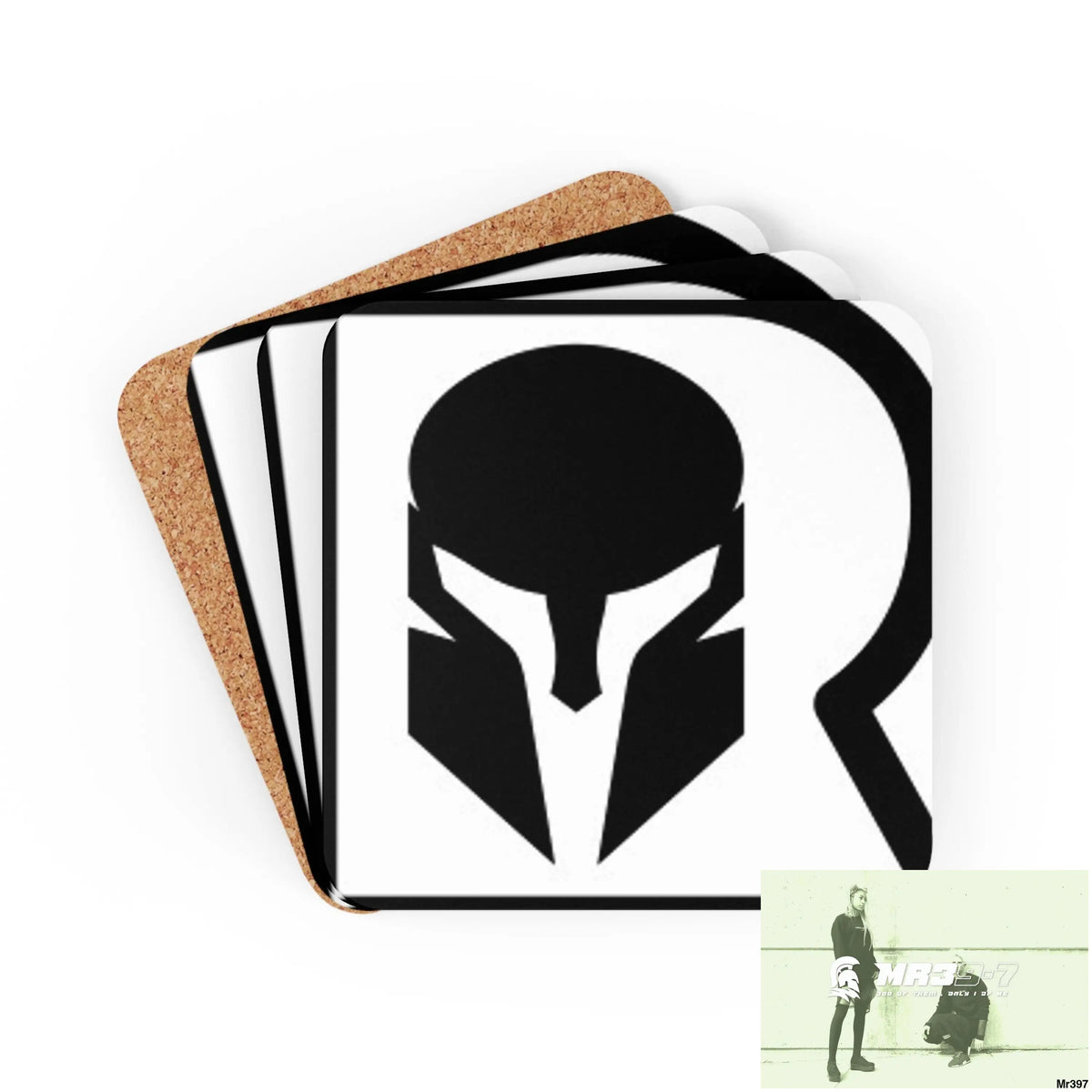 AI Sparta theme Corkwood Coaster Set Cork / 3.75’’ × 3.75’’ / Square Home Decor