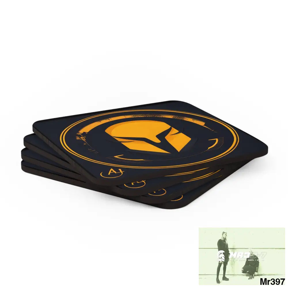 AI Sparta theme Corkwood Coaster Set Cork / 3.75’’ × 3.75’’ / Square Home Decor