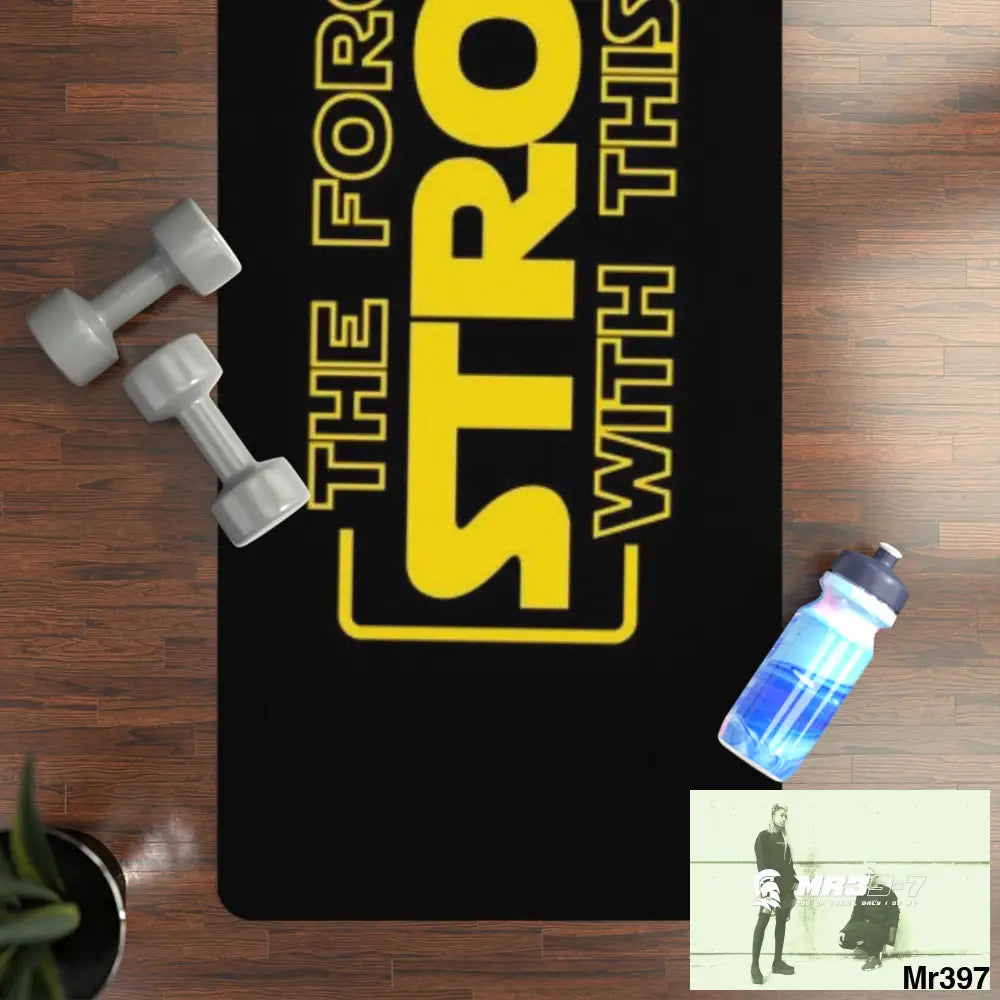 AI Star wara mash up theme Rubber Yoga Mat 24” x 68” Home Decor