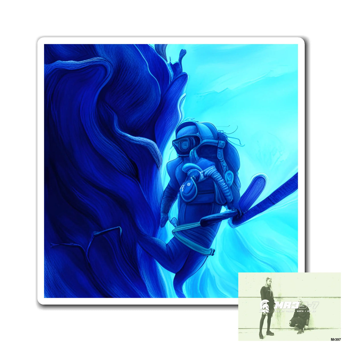 AI Theme -Scuba dive Vigilante Dahab Magnet 6’’ × 6’’ Paper products