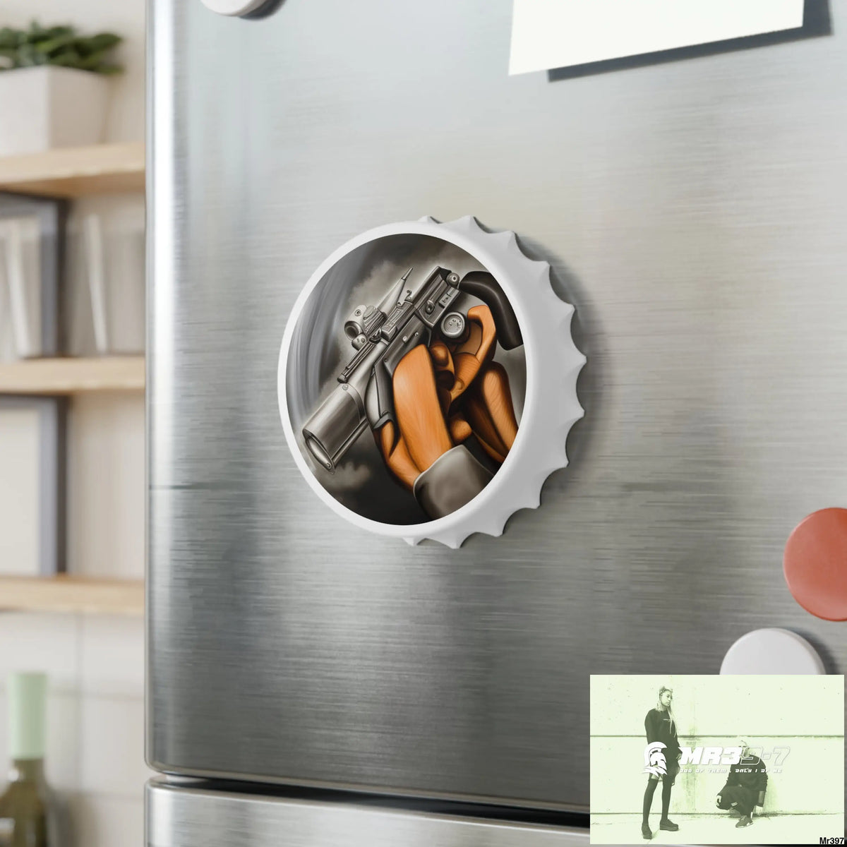 AI themed Threat Magnetic Bottle Opener One size / White Accessories