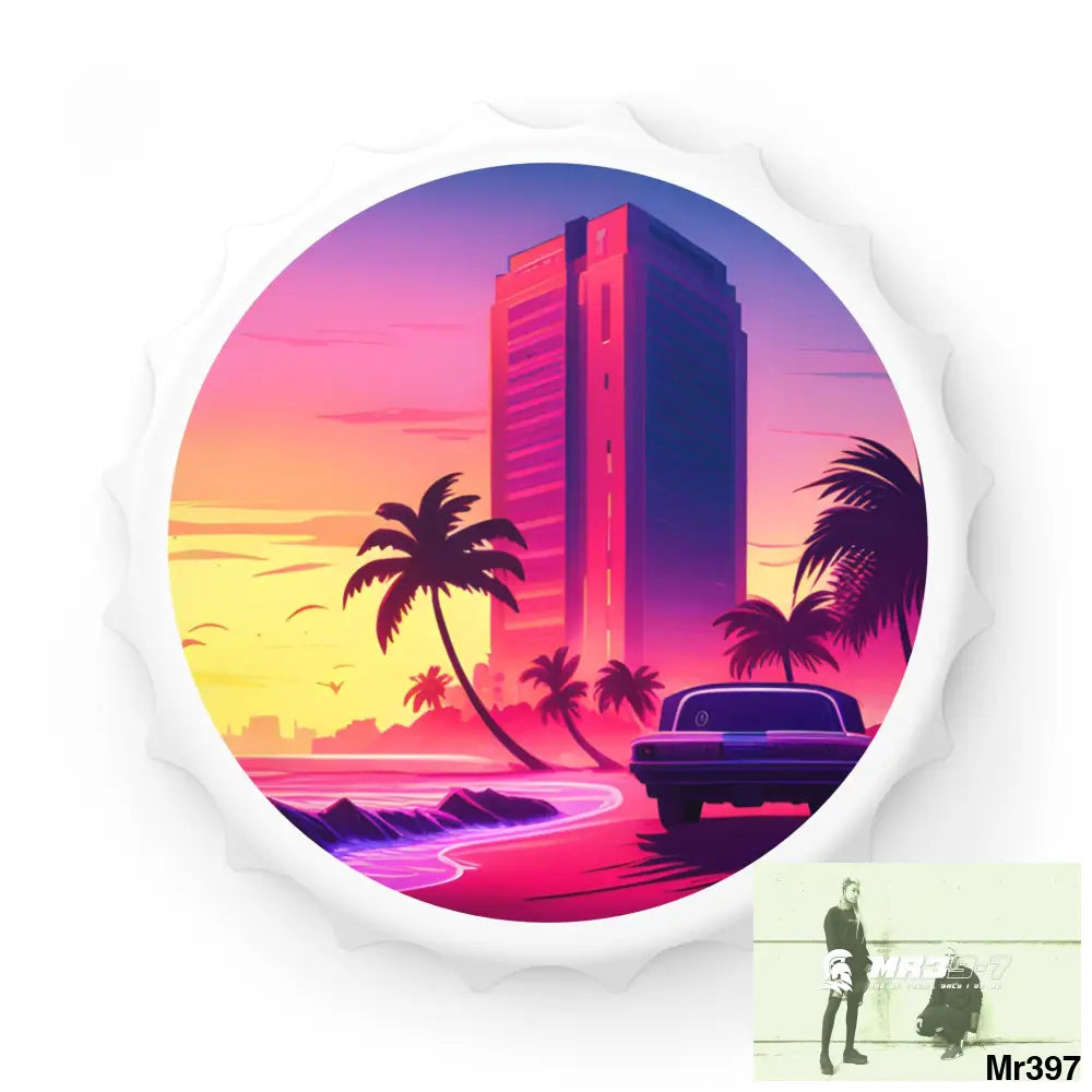 AI Vice Theme Magnetic Bottle Opener One size / White Accessories