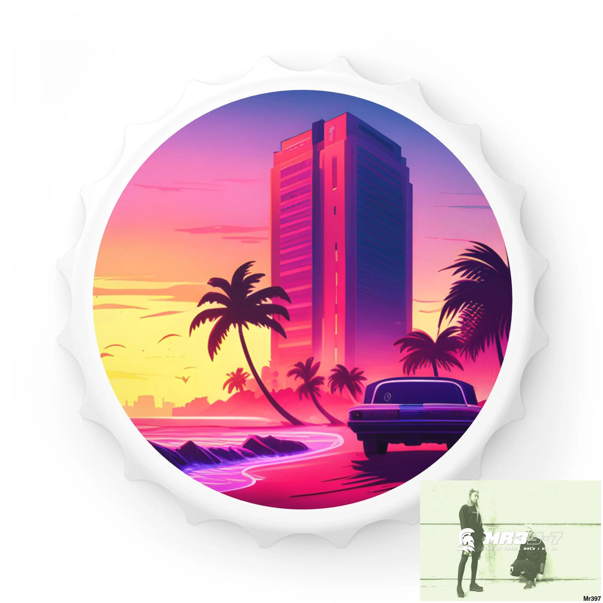 AI Vice Theme Magnetic Bottle Opener One size / White Accessories