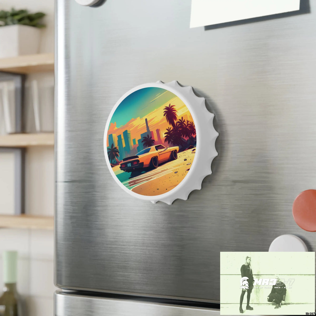 AI Vice themed Magnetic Bottle Opener One size / White Accessories