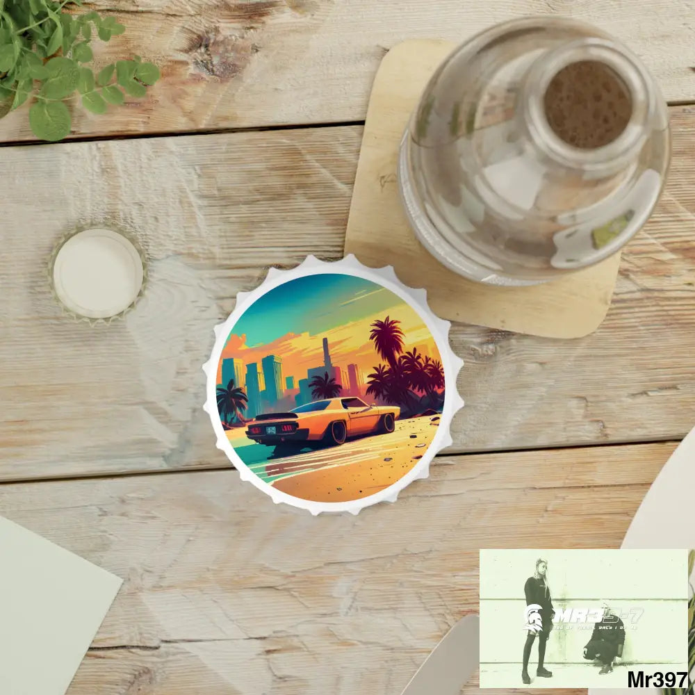 AI Vice themed Magnetic Bottle Opener One size / White Accessories