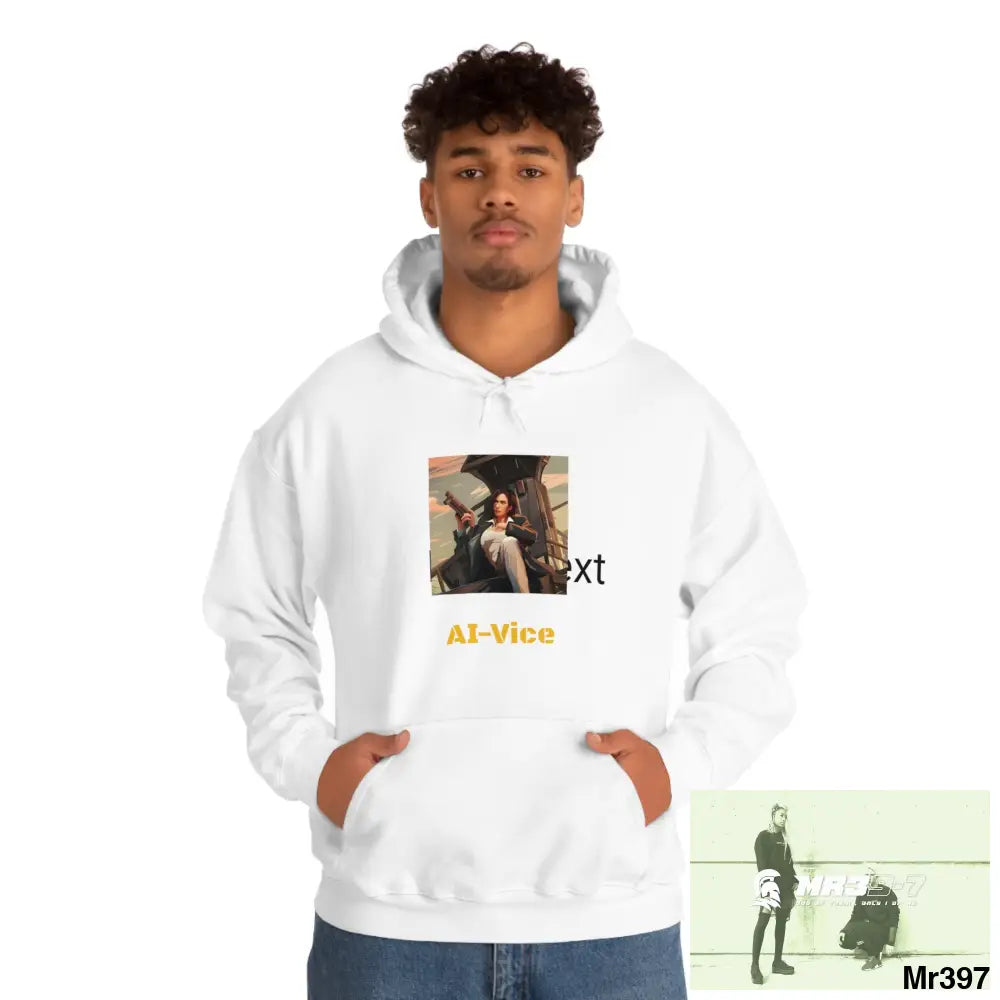 AI VIce Vigilante theme Heavy Blend™ Hooded Sweatshirt White / M Hoodie