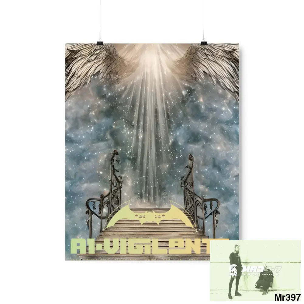 AI Vigilante stairway to heaven. Matte Vertical Posters 16″ x 20″ / Matte Poster