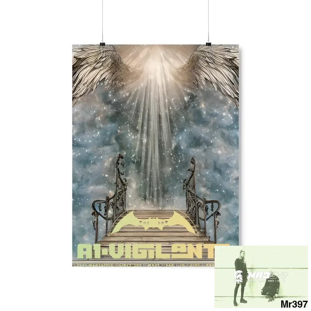 AI Vigilante stairway to heaven. Matte Vertical Posters 18″ x 24″ / Matte Poster