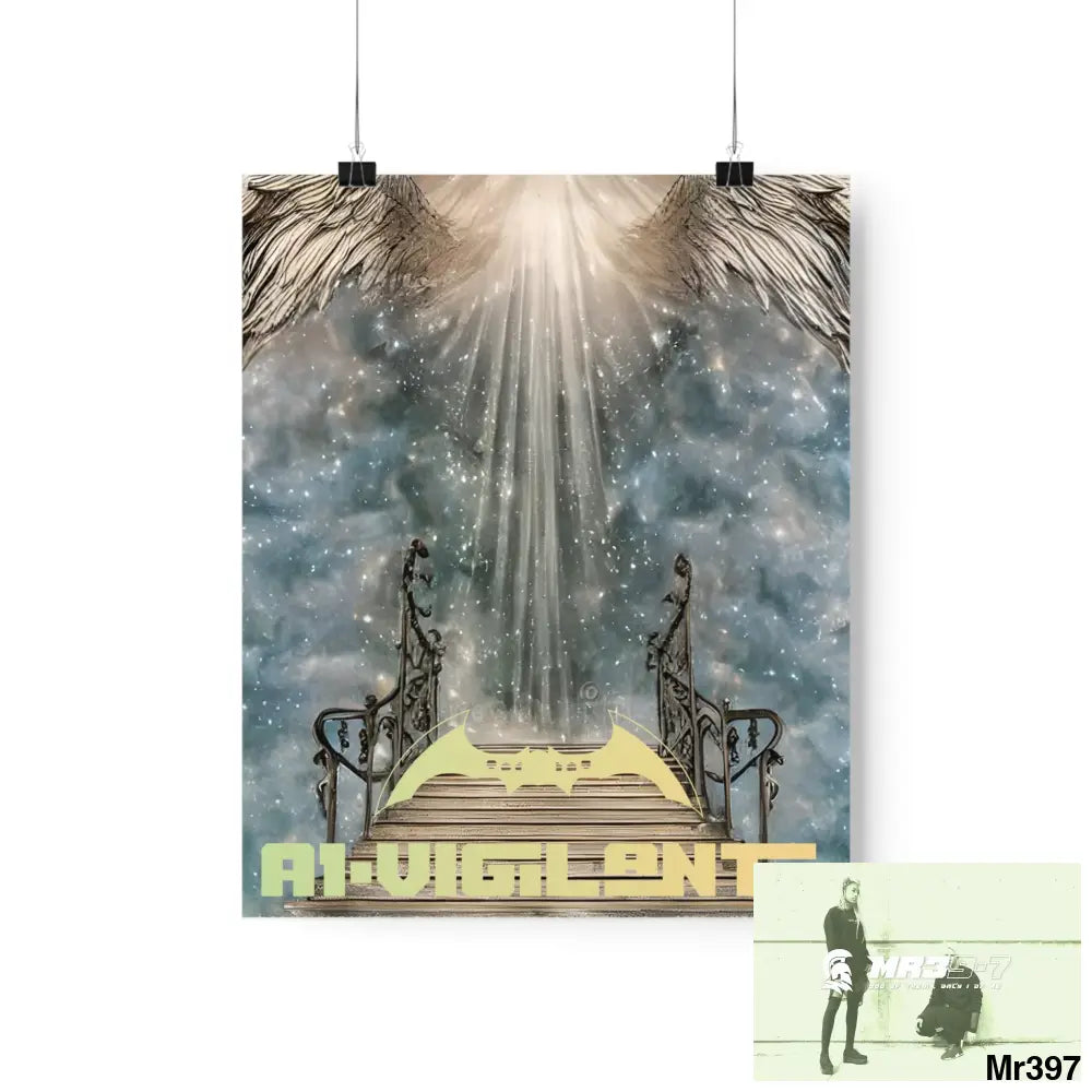 AI Vigilante stairway to heaven. Matte Vertical Posters 9’’ x 11’’ / Matte Poster