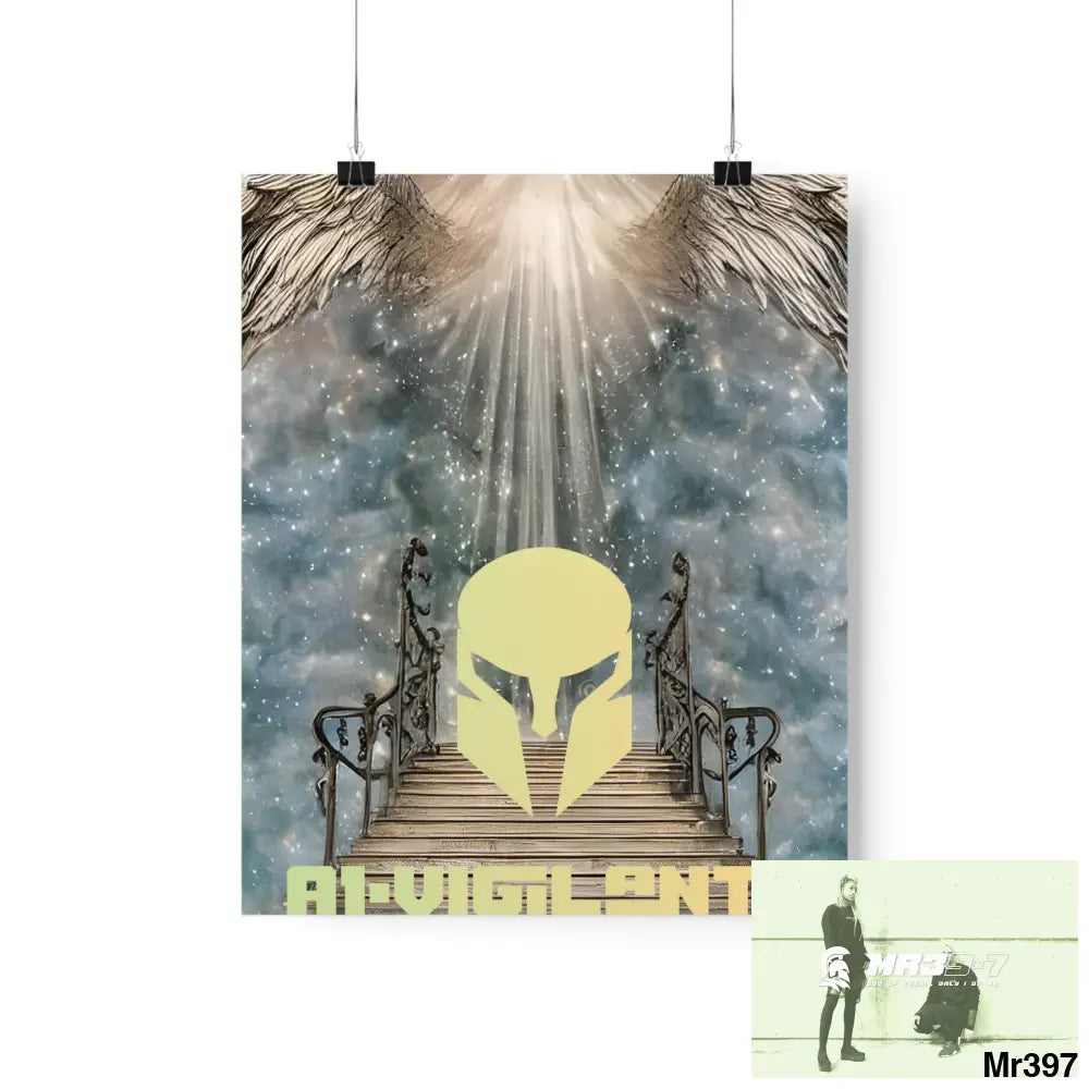 AI Vigilante stairway to heaven. Matte Vertical Posters 9’’ x 11’’ / Matte Poster