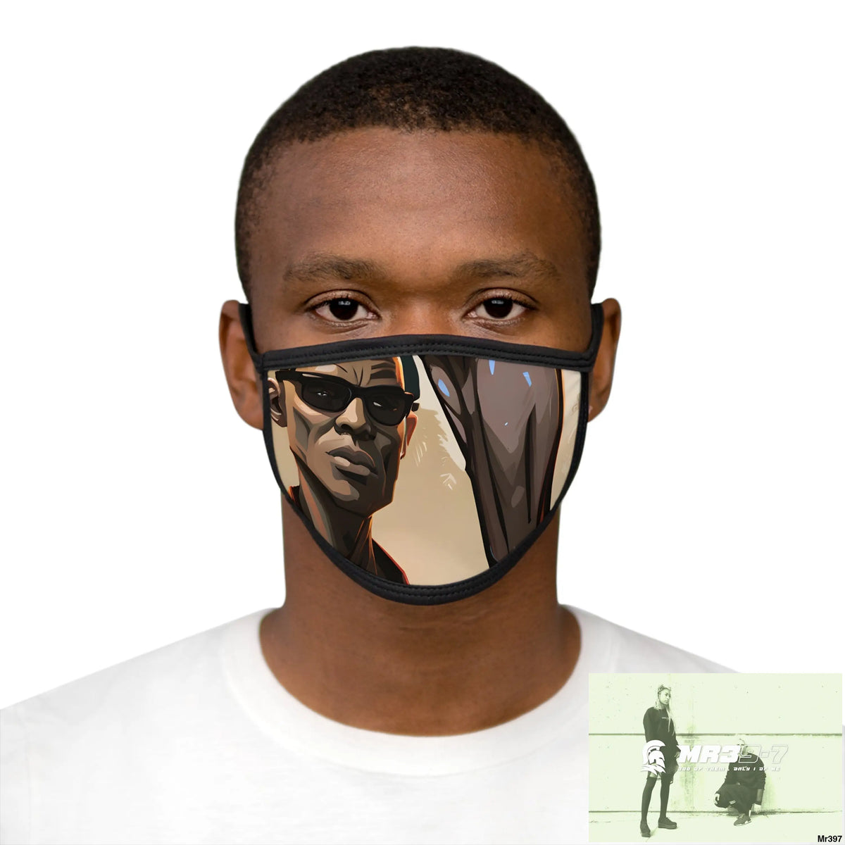 AI Vigilante threat theme Mixed-Fabric Face Mask One size Accessories