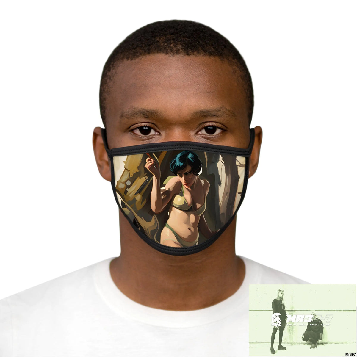 AI Vigilante threat theme Mixed-Fabric Face Mask One size Accessories