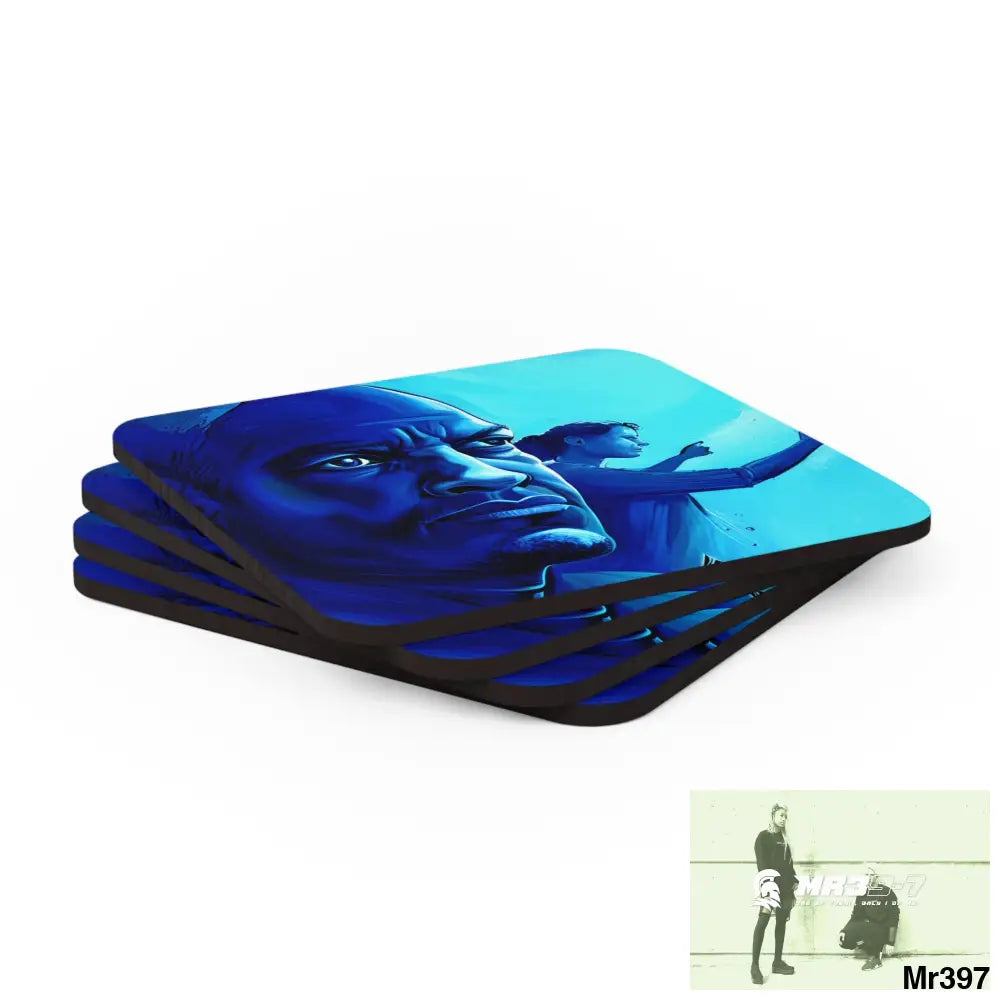 AI Vigilante Vice Scuba 1 penny dive Dahab theme Corkwood Coaster Set Cork / 3.75’’ × 3.75’’ / Square Home Decor