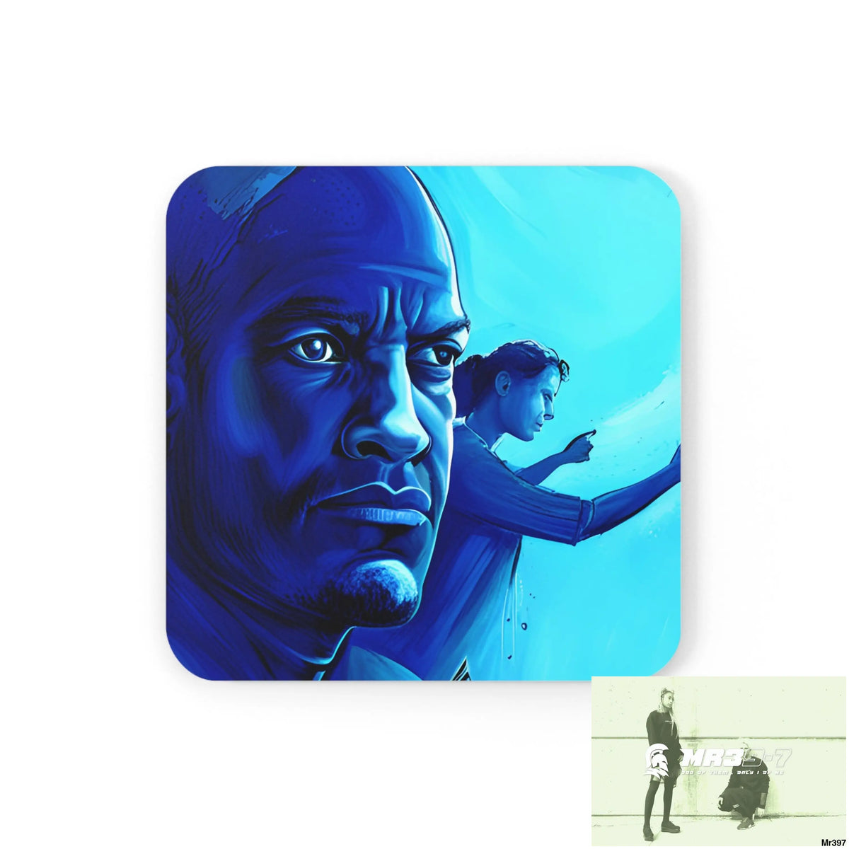 AI Vigilante Vice Scuba 1 penny dive Dahab theme Corkwood Coaster Set Cork / 3.75’’ × 3.75’’ / Square Home Decor