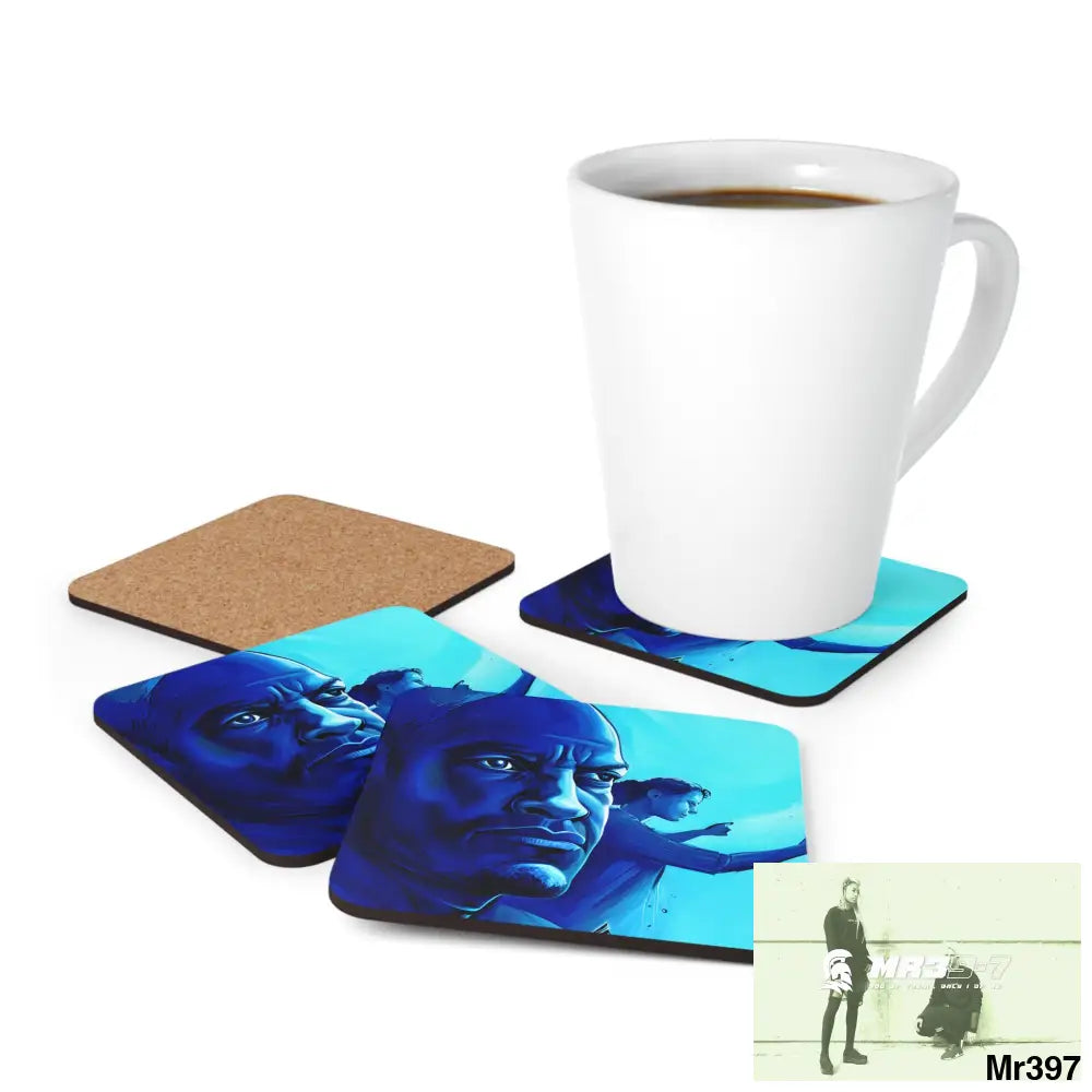 AI Vigilante Vice Scuba 1 penny dive Dahab theme Corkwood Coaster Set Cork / 3.75’’ × 3.75’’ / Square Home Decor