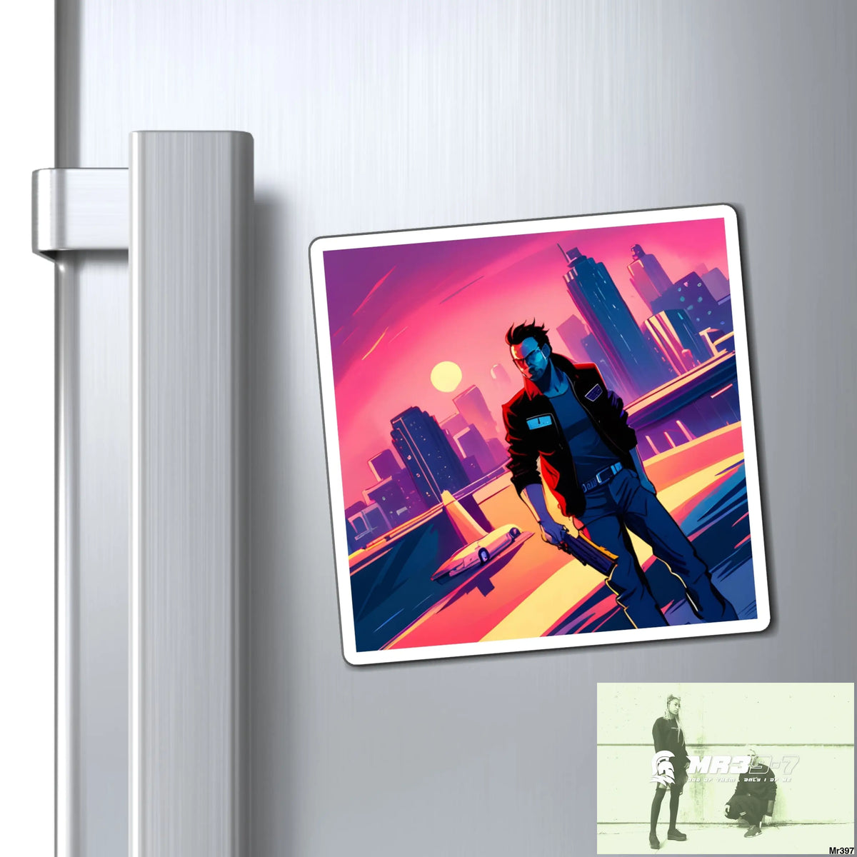 AI Vigilante Vice theme Magnet Paper products