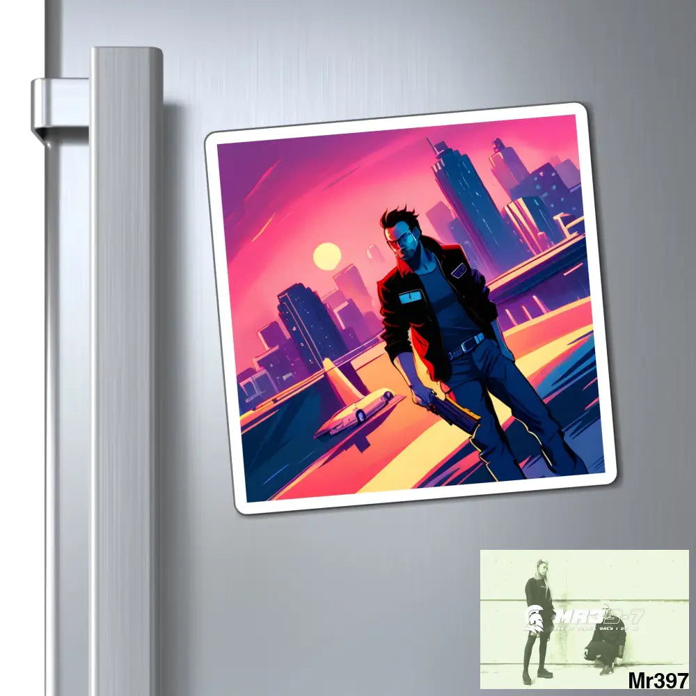 AI Vigilante Vice theme Magnet Paper products
