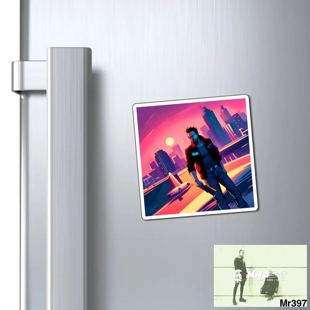 AI Vigilante Vice theme Magnet Paper products
