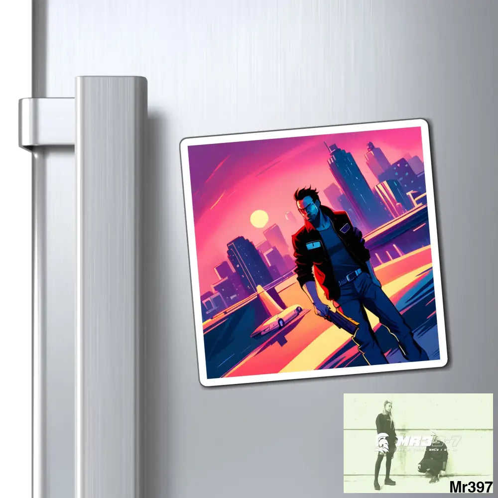 AI Vigilante Vice theme Magnet Paper products