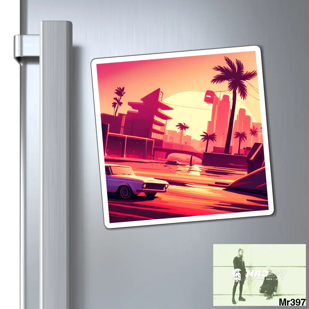 AI Vigilante Vice theme Magnet Paper products