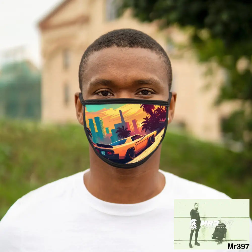 AI Vigilante Vice theme Mixed-Fabric Face Mask One size Accessories