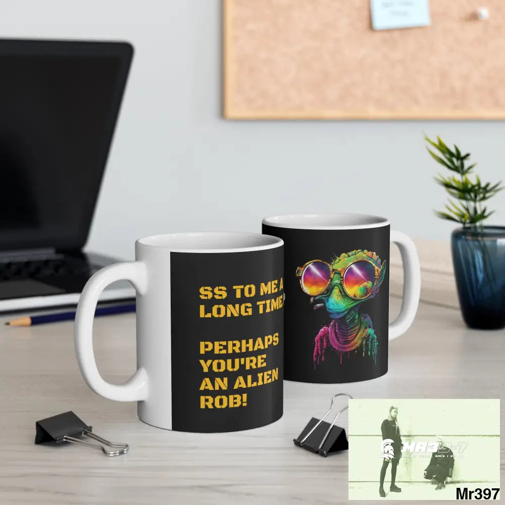 Alien in cool sunglasses Ceramic Mug 11oz 11oz Mug
