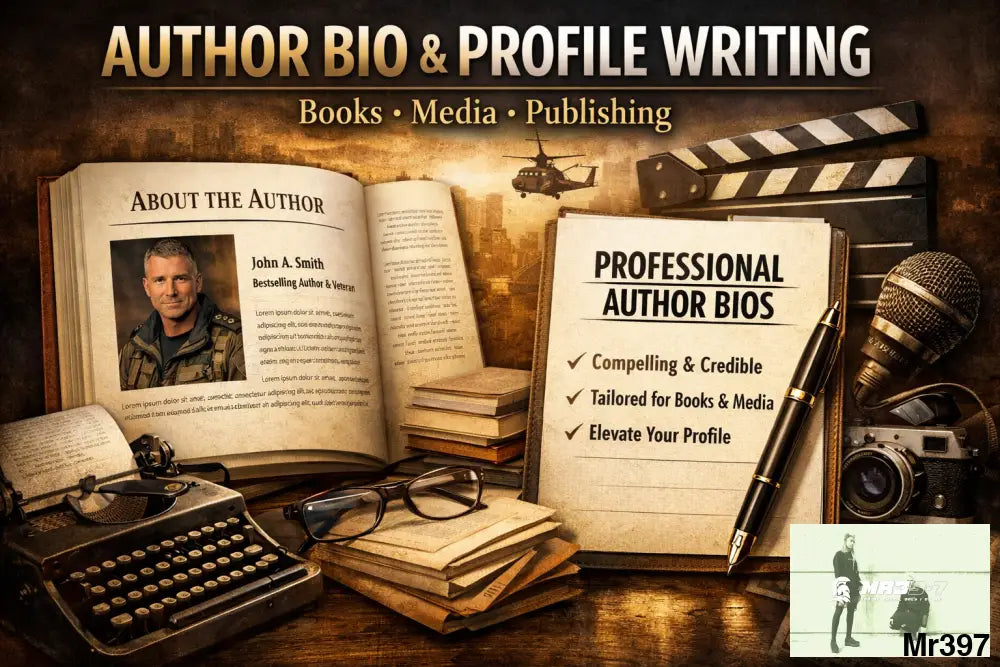 Author Bio & Professional Profile Writing (Books • Media • Publishing • Platforms) Book Services